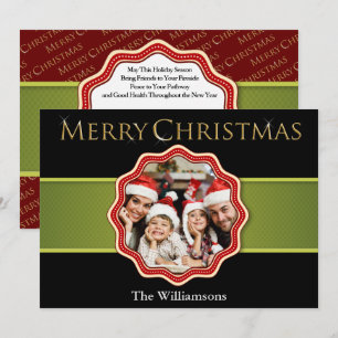 Cartes Pour Fêtes Annuelles Médaille de Noël du ruban vert