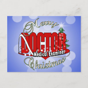 CARTES POUR FÊTES ANNUELLES MÉDECIN DE NOËL EXAMINATEUR MÉDICALE