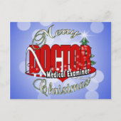 CARTES POUR FÊTES ANNUELLES MÉDECIN DE NOËL EXAMINATEUR MÉDICALE (Devant)