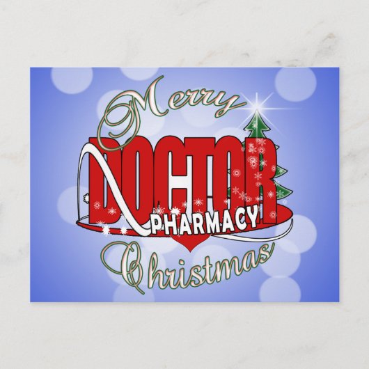 CARTES POUR FÊTES ANNUELLES MÉDECIN DE PHARMACIE DE NOËL (Devant)
