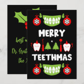 Cartes Pour Fêtes Annuelles Médecin dentaire Xmas (Devant / Derrière)