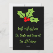Cartes Pour Fêtes Annuelles Médecin dentaire Xmas (Dos)