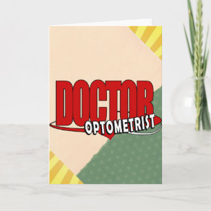 CARTES POUR FÊTES ANNUELLES MÉDECIN LOGO OPTOMÉTRISTE GRAND ROUGE