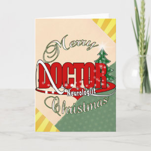CARTES POUR FÊTES ANNUELLES MÉDECIN NEUROLOGISTE MERRY CHRISTMAS