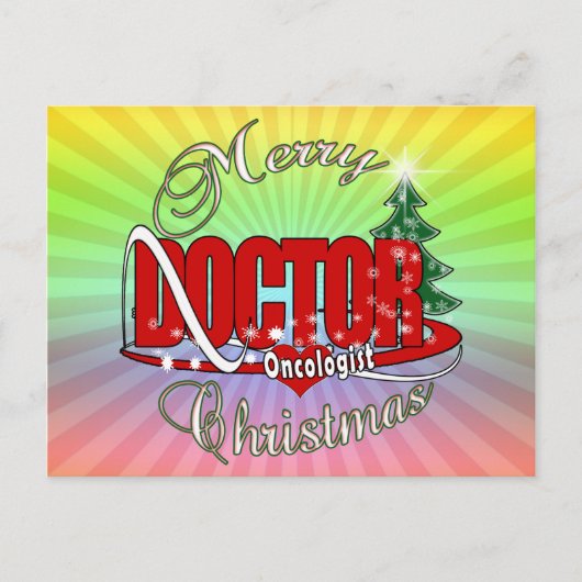 CARTES POUR FÊTES ANNUELLES MÉDECIN ONCOLOGISTE MERRY CHRISTMAS (Devant)