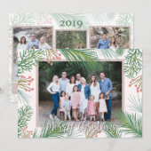 Cartes Pour Fêtes Annuelles Médina - Rose, Pines Berries (Devant / Derrière)