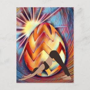 Cartes Pour Fêtes Annuelles Méditation de l'Oeuf de Pâques Sunshine et Yoga Gi