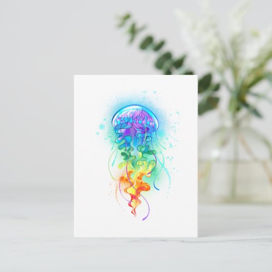 Cartes Pour Fêtes Annuelles Méduse arc-en-ciel (Debout devant)