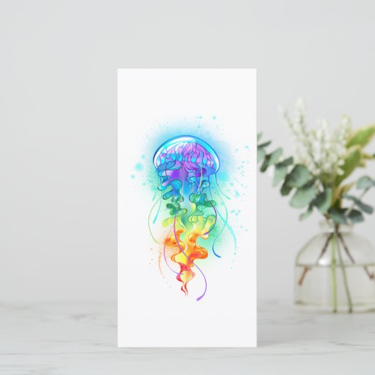 Cartes Pour Fêtes Annuelles Méduse arc-en-ciel (Debout devant)