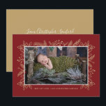 Cartes Pour Fêtes Annuelles Meilleur cadeau | Noël rouge<br><div class="desc">Cet élégant faire-part de naissance de vacances photo dispose d'un cadre de feuillage sur la photo de votre bébé. La couleur sur le dos de la carte peut être customisée à n'importe quelle couleur que vous souhaitez !</div>