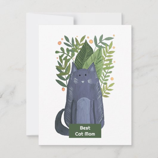 Cartes Pour Fêtes Annuelles Meilleur chat Maman Chat et branches illustration (Devant)