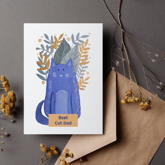 Cartes Pour Fêtes Annuelles Meilleur chat Papa Chat et branches illustration V