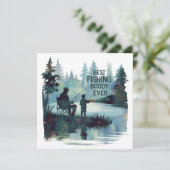 Cartes Pour Fêtes Annuelles Meilleur Compagnon de Pêche (Debout devant)
