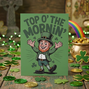 Cartes Pour Fêtes Annuelles Meilleur Leprechaun Chanceux de la Matinée Art