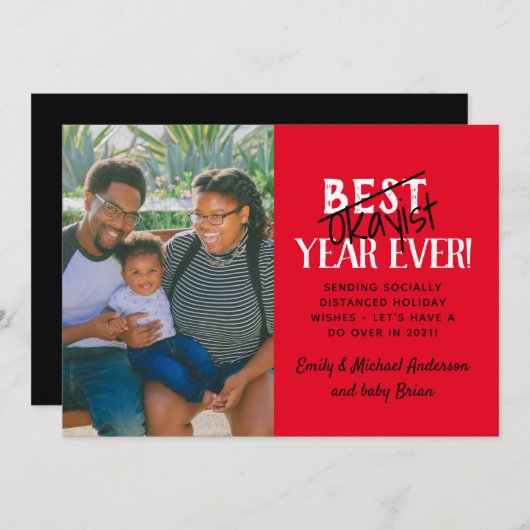 Cartes Pour Fêtes Annuelles Meilleur (NON) Okayist Year Ever 2020 Vacances PHO (Devant / Derrière)