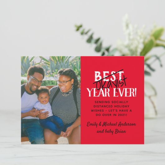 Cartes Pour Fêtes Annuelles Meilleur (NON) Okayist Year Ever 2020 Vacances PHO (Debout devant)