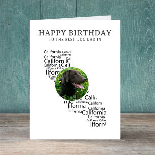 Cartes Pour Fêtes Annuelles Meilleur papa chien en Californie Photo Anniversai