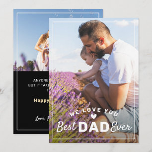 Cartes Pour Fêtes Annuelles Meilleur papa Ever 2 Photo Fête des pères Noire mo