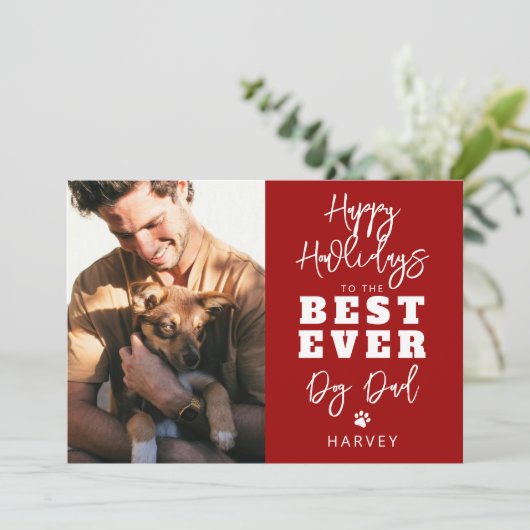 Cartes Pour Fêtes Annuelles Meilleur père de chien | Photo (Debout devant)