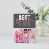 Cartes Pour Fêtes Annuelles Meilleure année écriture manuscrite Script Photo m (Debout devant)