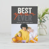 Cartes Pour Fêtes Annuelles Meilleure Année Jamais Écriture Manuscrite Moderne (Debout devant)