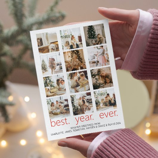 Cartes Pour Fêtes Annuelles Meilleure année jamais photo Noël personnalisé