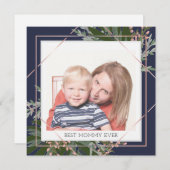 Cartes Pour Fêtes Annuelles Meilleure fête des mères de maman Floral Photo per (Devant / Derrière)