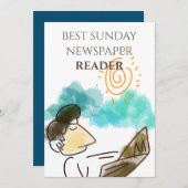 Cartes Pour Fêtes Annuelles Meilleure Fête des pères du lecteur de journaux du (Devant / Derrière)