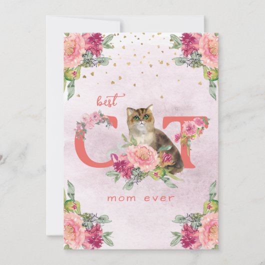 Cartes Pour Fêtes Annuelles Meilleure Maman Chat Illustration de Chaton Fête d (Devant)