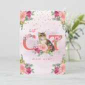 Cartes Pour Fêtes Annuelles Meilleure Maman Chat Illustration de Chaton Fête d (Debout devant)