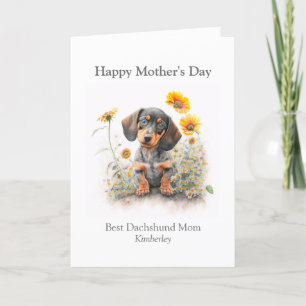 Cartes Pour Fêtes Annuelles Meilleure maman chien animal de compagnie Dachshun