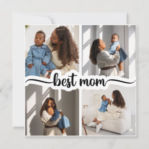Cartes Pour Fêtes Annuelles Meilleure Maman Collage Photo Personnalisé 4