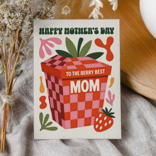 Cartes Pour Fêtes Annuelles Meilleure Maman Damier Rétro Fête des Mères
