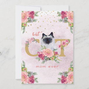 Cartes Pour Fêtes Annuelles Meilleure Maman de Chat Siamese Ever Fête des Mère