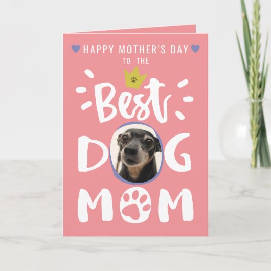 Cartes Pour Fêtes Annuelles Meilleure Maman de Chien Photo de Chien Texte Mign (Devant)