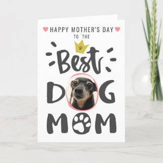 Cartes Pour Fêtes Annuelles Meilleure Maman de Chien Photo de Chien Typographi