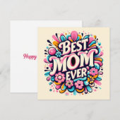 Cartes Pour Fêtes Annuelles Meilleure Maman de tous les temps  (Devant / Derrière)