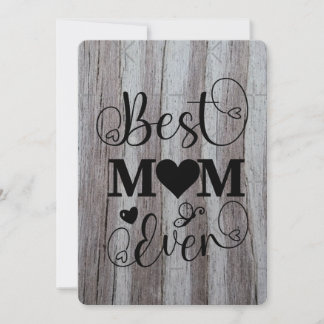 Cartes Pour Fêtes Annuelles Meilleure Maman De Tous Les Temps Gris Bois De Gra