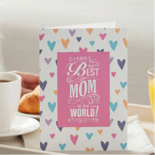 Cartes Pour Fêtes Annuelles Meilleure Maman du Monde Motif Cœur