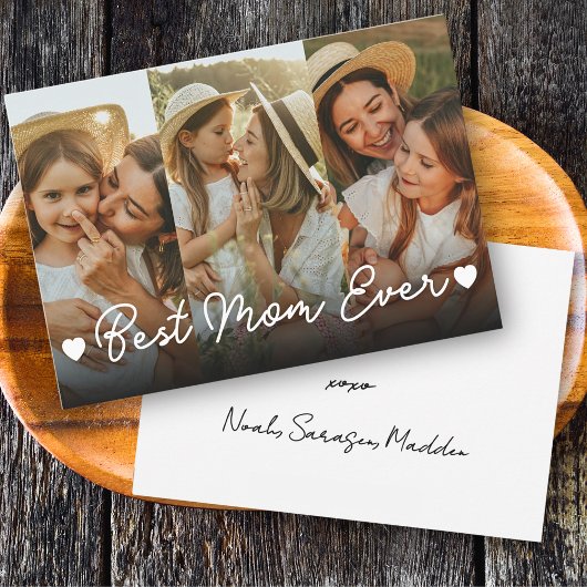 Cartes Pour Fêtes Annuelles Meilleure maman Ever 3 Photo Collage Mère's Day He