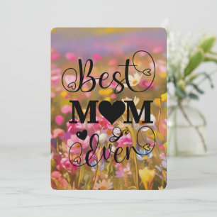 Cartes Pour Fêtes Annuelles Meilleure Maman Jamais Champ de Fleurs Sauvages Ro