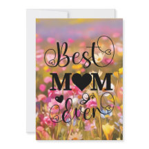 Meilleure Maman Jamais Fleurs Sauvages Roses Champ