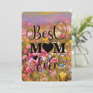 Cartes Pour Fêtes Annuelles Meilleure Maman Jamais Fleurs Sauvages Roses Champ