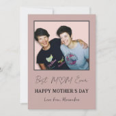 Cartes Pour Fêtes Annuelles Meilleure maman Jamais Photo Coeurs simples (Devant)