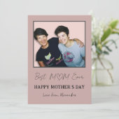 Cartes Pour Fêtes Annuelles Meilleure maman Jamais Photo Coeurs simples (Debout devant)