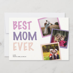 Cartes Pour Fêtes Annuelles Meilleure maman Jamais Photo Collage personnalisé 