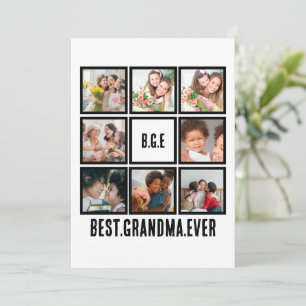 Cartes Pour Fêtes Annuelles Meilleure Mamie Personnalisée Collage de 8 Photos