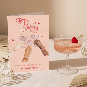 Cartes Pour Fêtes Annuelles Meilleures Amies Cocktail Joieuse Galentine's Day
