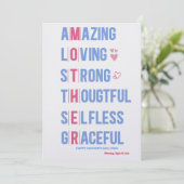 Cartes Pour Fêtes Annuelles Meilleures qualités de maman pour une meilleure ca (Debout devant)