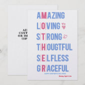 Cartes Pour Fêtes Annuelles Meilleures qualités de maman pour une meilleure ca (Devant / Derrière)